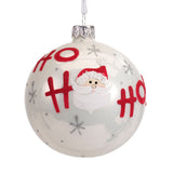 Decoris 8cm Santa Ho Ho Ho Glass Bauble (Choice of 2)