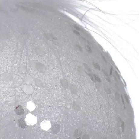 Decoris 8cm Transparent Bauble with White Feathers
