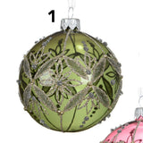 Decoris 8cm Transparent Silver Glitter Bauble (Choice of 3)
