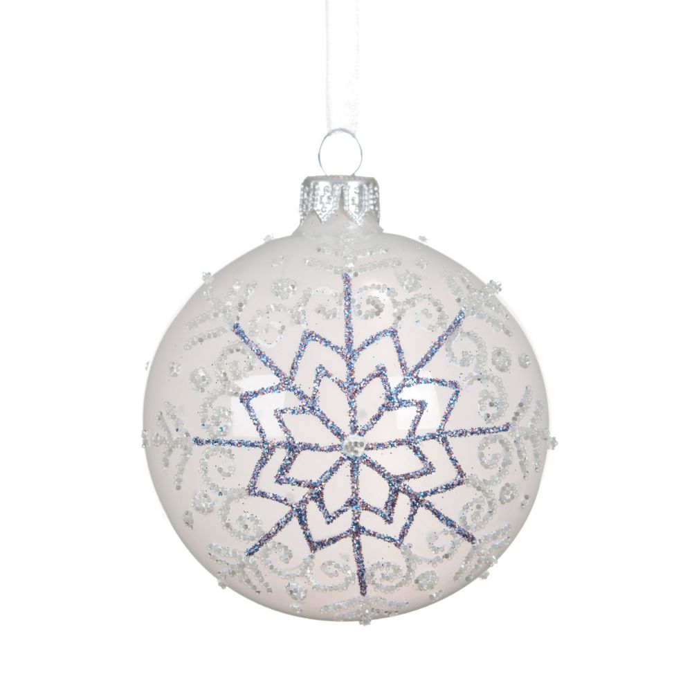 Decoris 8cm Transparent Snowflake Bauble