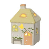 Decoris 9.5cm Porcelain LED House (Choice of 3) - Green/White