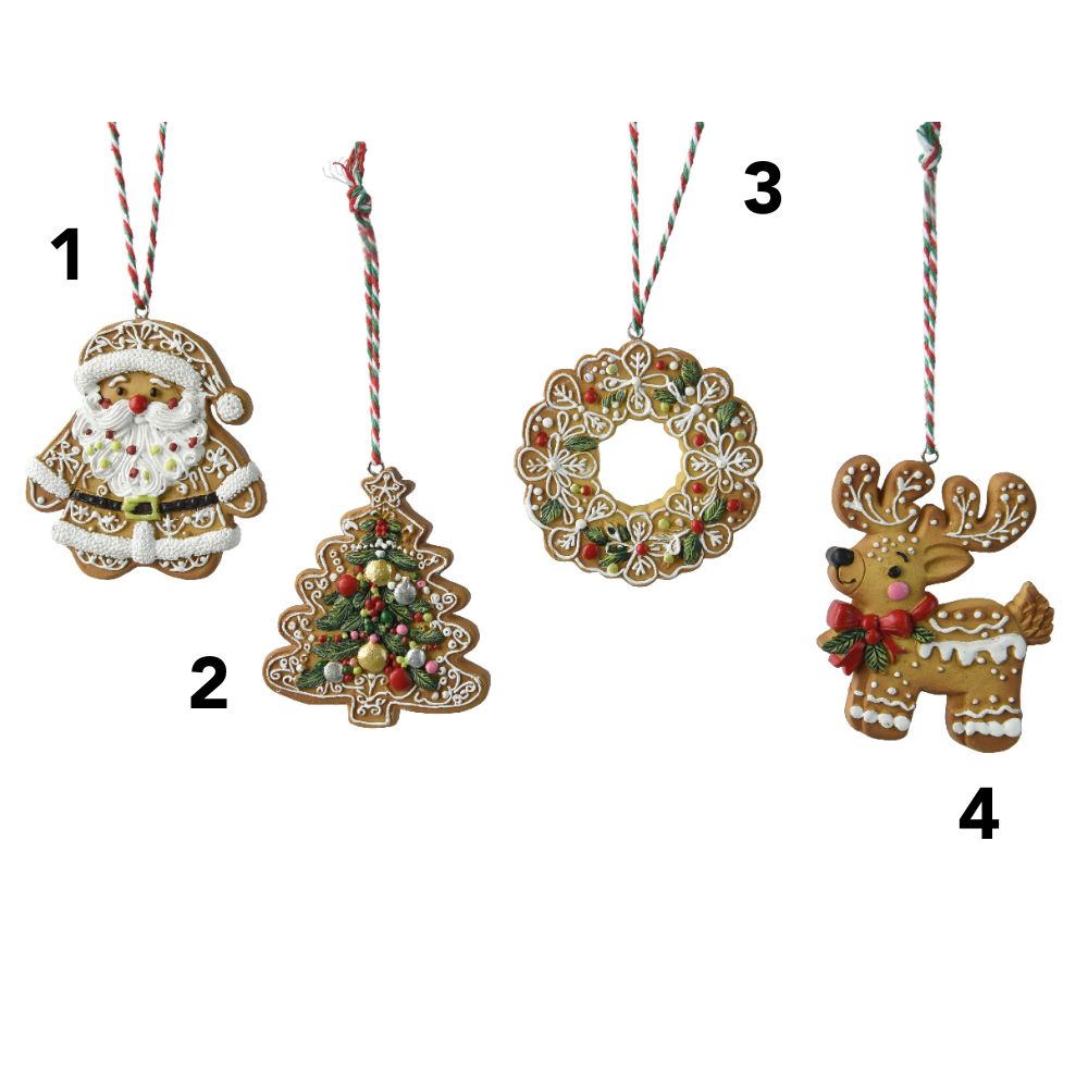 Decoris 9.5cm Resin Gingerbread Shapes - (Choice of 4)