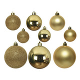 Decoris Assorted Size Light Gold Shatterproof Baubles (Set of 30)