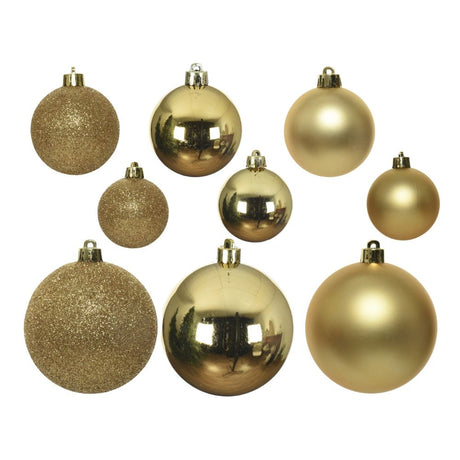 Decoris Assorted Size Light Gold Shatterproof Baubles (Set of 30)