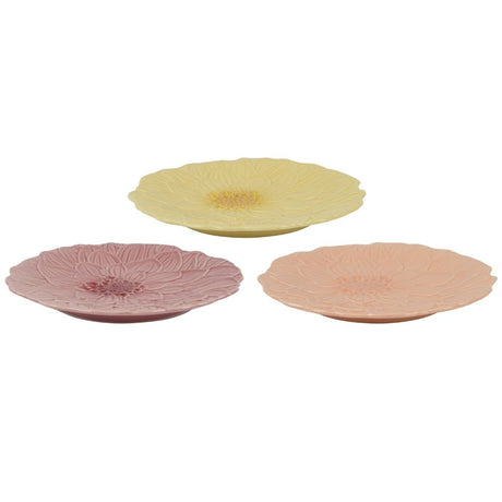 Decoris Dolomite Glossy Flower Breakfast Plate (Choice of 3 )