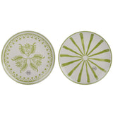 Decoris Earthenware Round Decal Dinner Plate (Choice of 2) - White/Green