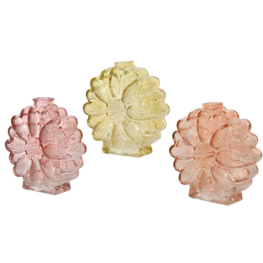 Decoris Flower Clear Glass Vase (Choice of 3)