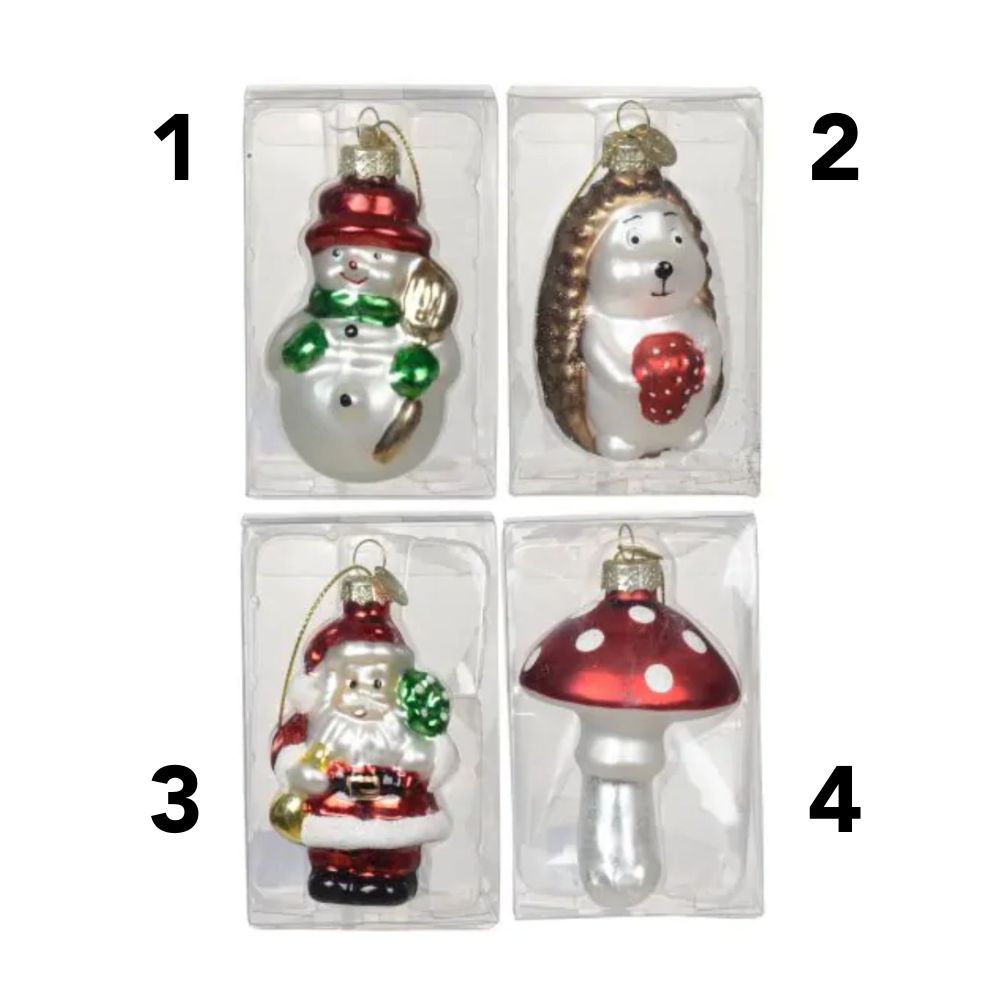 Decoris Glass Retro Ornament Hanging Decoration (Choice of 4)