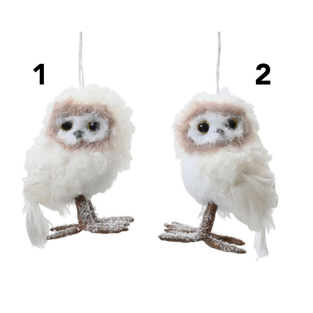 Decoris Hanging Owl with Glitter - (Choice of 2)