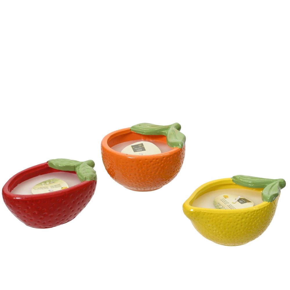 Decoris Outdoor Citronella Wax Candle in Fruit Pot (Choice of 3)
