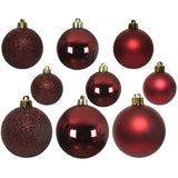 Decoris Oxblood Assorted Shatterproof Baubles (Set of 30)
