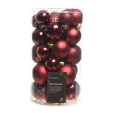Decoris Oxblood Assorted Shatterproof Baubles (Set of 30)