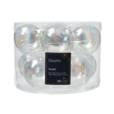 Decoris 6cm Transparent Glass Baubles (Pack of 10)