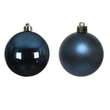 Decoris 6cm Night Blue Glass Baubles (Pack of 12)