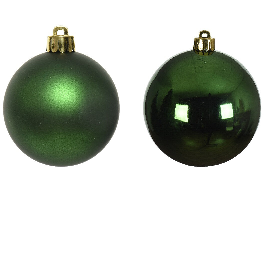 Decoris Pack of 12 6cm Pine Green Shatterproof Baubles
