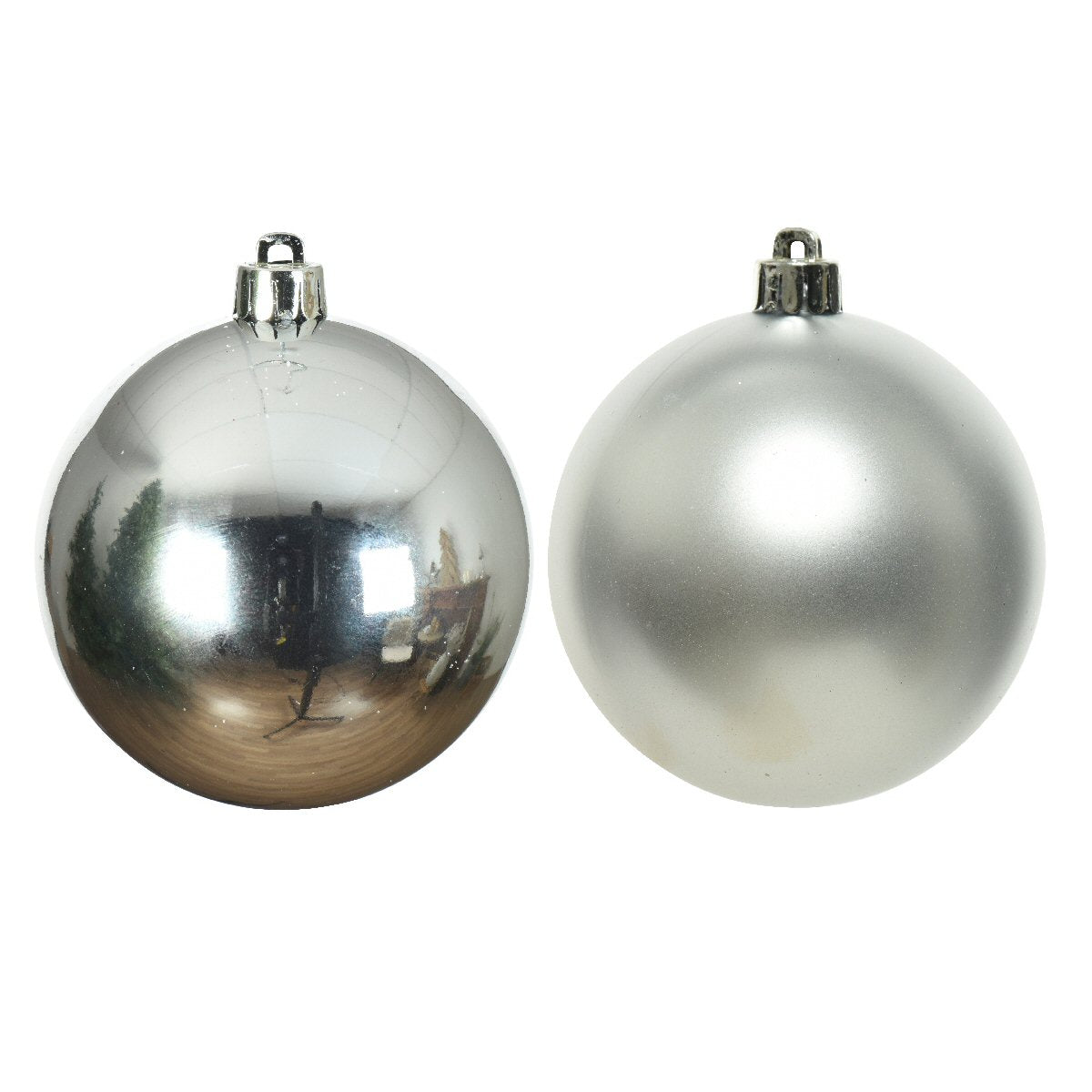 Decoris Pack of 12 6cm Silver Shatterproof Baubles