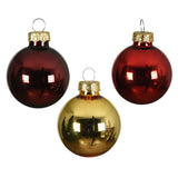 Decoris 3.5cm Red & Gold Glass Baubles