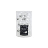 Decoris 3.5cm Transparent Mini Glass Baubles (Pack Of 16)