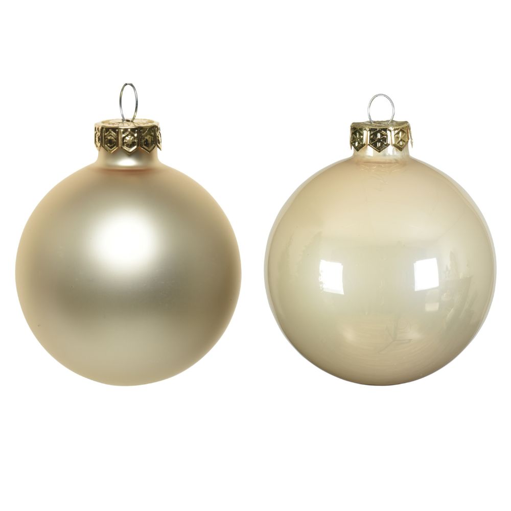Decoris Pack of 24 2.5cm Pearl Mini Glass Baubles (Pack of 24)