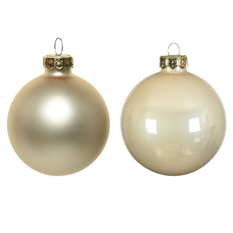 Decoris Pack of 24 2.5cm Pearl Mini Glass Baubles (Pack of 24)