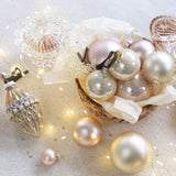 Decoris Pack of 24 2.5cm Pearl Mini Glass Baubles (Pack of 24)