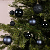 Decoris Pack of 30 Assorted Size Night Blue Glass Baubles