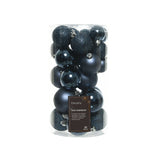 Decoris Pack of 30 Assorted Size Night Blue Glass Baubles
