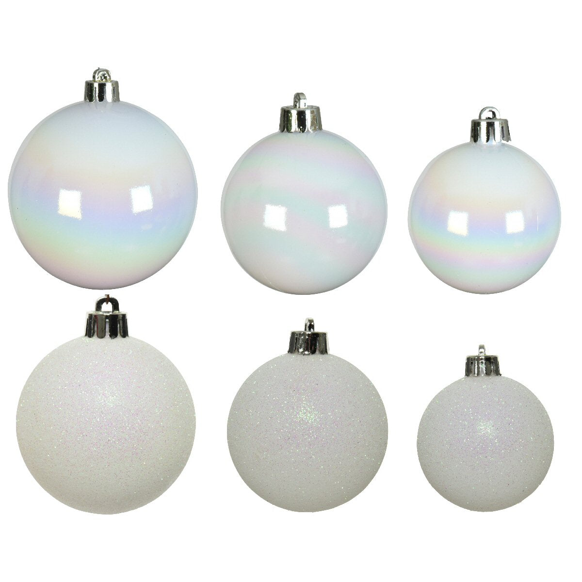 Decoris Pack of 30 White Shatterproof Baubles