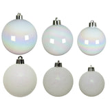 Decoris Pack of 30 White Shatterproof Baubles