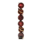 Decoris Pack of 6 Oxblood Shatterproof Baubles
