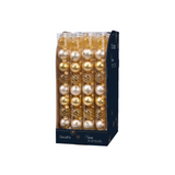 Decoris Pack of 9 3cm Pearl & Gold Mixed Glass Baubles
