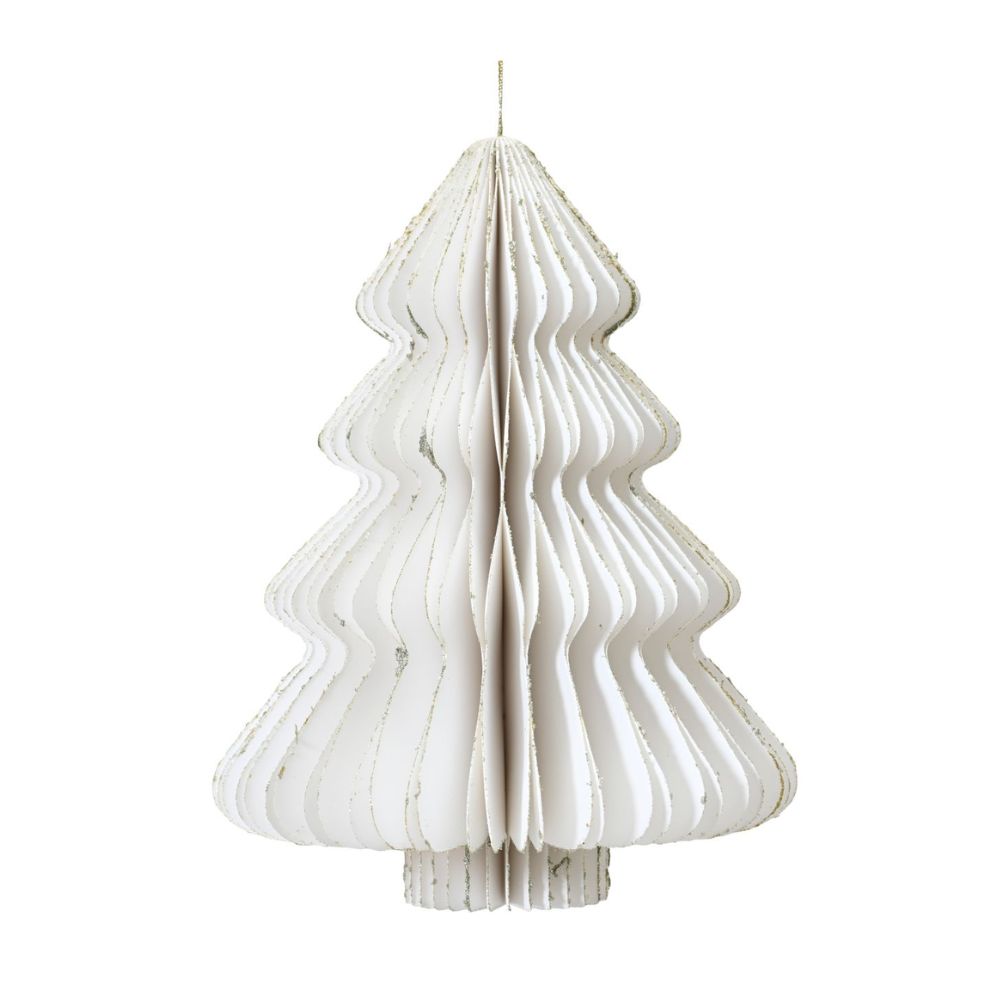 Decoris 15cm Paper Tree Hanging Decoration - White