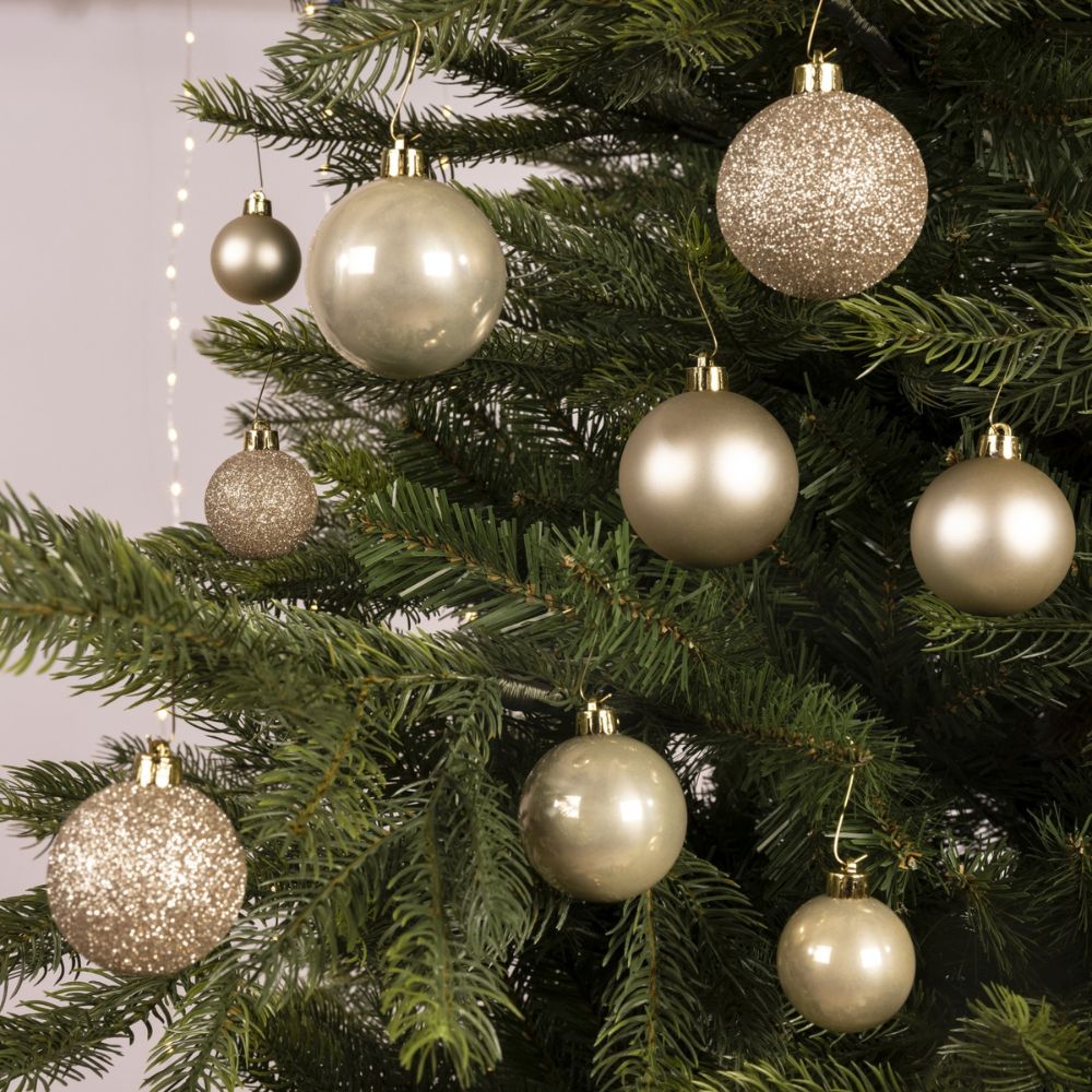 Decoris Pearl Assorted Shatterproof Baubles (Pack Of 30)