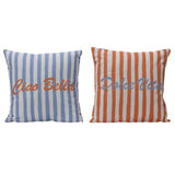 Decoris Polyester & Cotton Digital Print Stripe Pattern Cushion (Choice of 2)