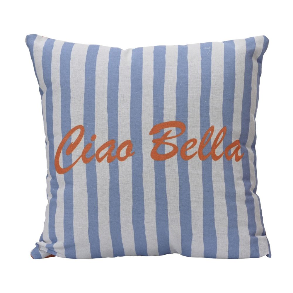 Decoris Polyester & Cotton Digital Print Stripe Pattern Cushion (Choice of 2)
