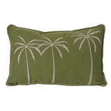 Decoris Polyester & Cotton Rectangle Embroided Palm Tree Cushion (Choice of 2)