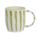 Decoris Porcelain Decal mugs (Choice of 2) - White/Green