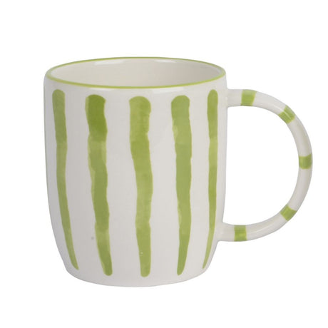 Decoris Porcelain Decal mugs (Choice of 2) - White/Green