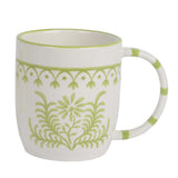 Decoris Porcelain Decal mugs (Choice of 2) - White/Green