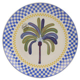 Decoris Porcelain Round Decal Palm Tree Dinner Plate