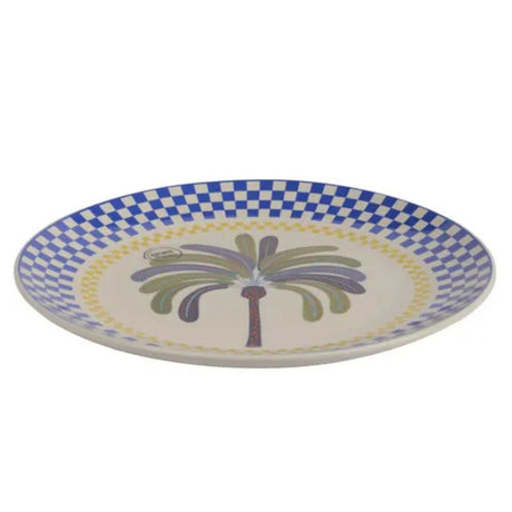 Decoris Porcelain Round Decal Palm Tree Dinner Plate