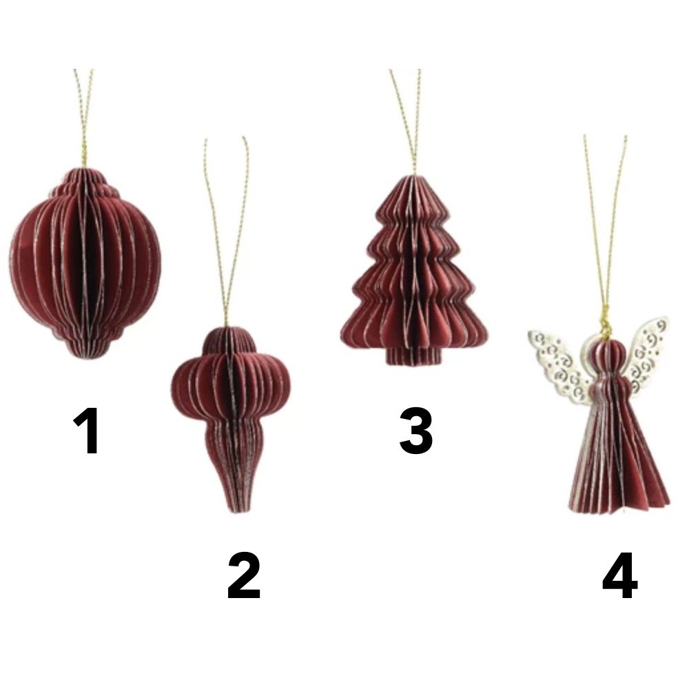 Decoris Red Paper Hanging Decoration (Choice of 4)