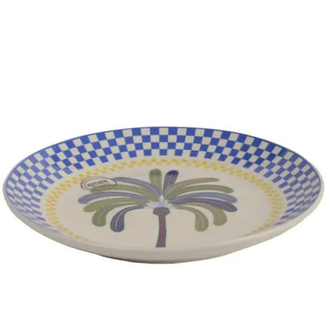 Decoris Round Porcelain Palm Tree Plate