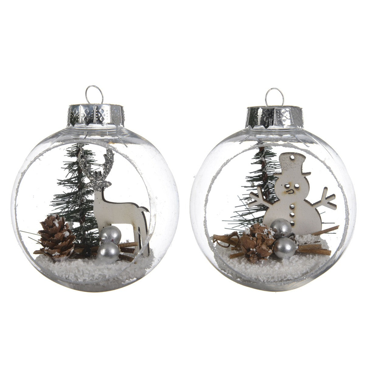 Decoris Set of 3 Christmas Scene Open Bauble (Choice of 2)