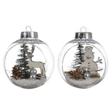 Decoris Set of 3 Christmas Scene Open Bauble (Choice of 2)