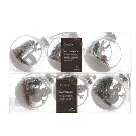 Decoris Set of 3 Christmas Scene Open Bauble (Choice of 2)