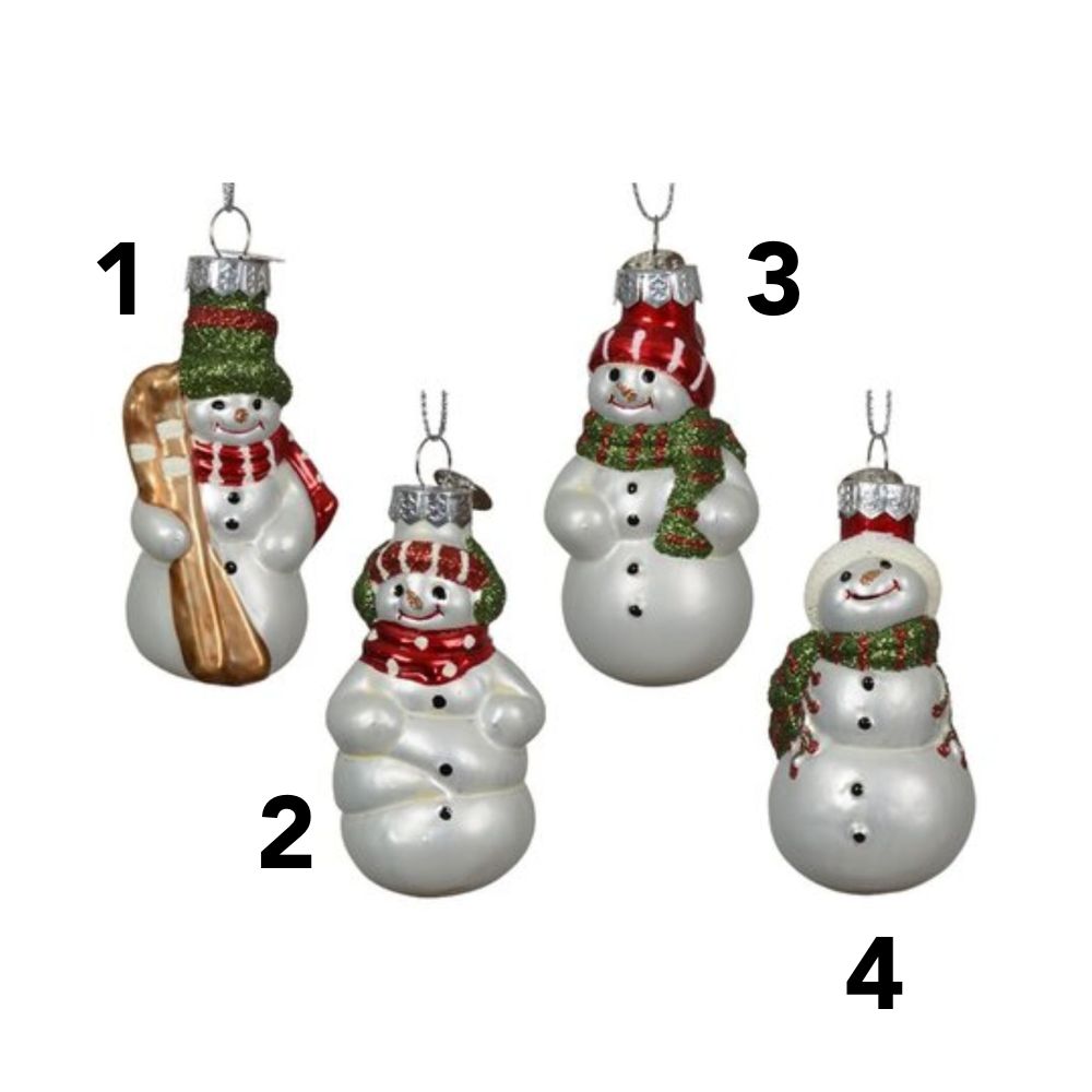 Decoris Snowmen Hanging Glass Figures Hanging Decoration (Choice of 4)