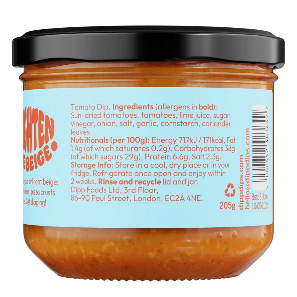 Dipp 205g Sun Roasted Tomato Dip