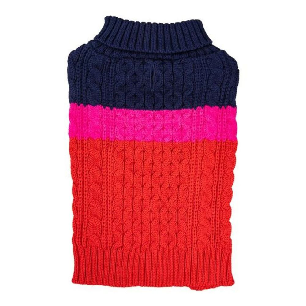 Sotnos 18cm Colour Block Dog Jumper - X-Small - Red/Pink