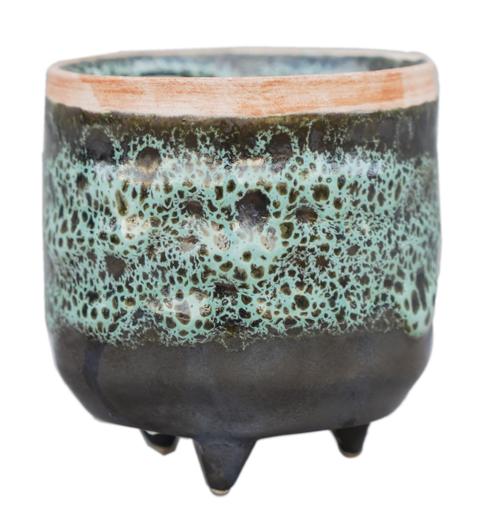 Ivyline 7cm Emerald Green Reactive Glaze Planter